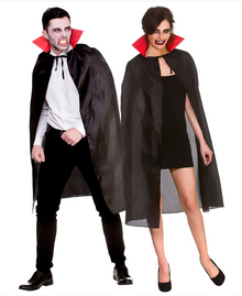 Vampire Cape - Black w. Red Collar - The Scarborough Joke Shop