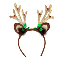 Glitter Reindeer Antlers on Headband - The Scarborough Joke Shop