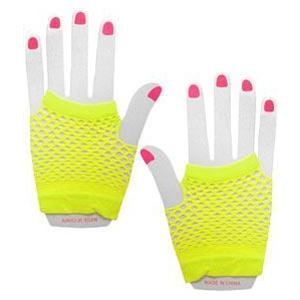 Neon Fishnet Gloves - Yellow