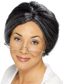 Granny Bun Wig - Dark Grey DISCON - The Scarborough Joke Shop