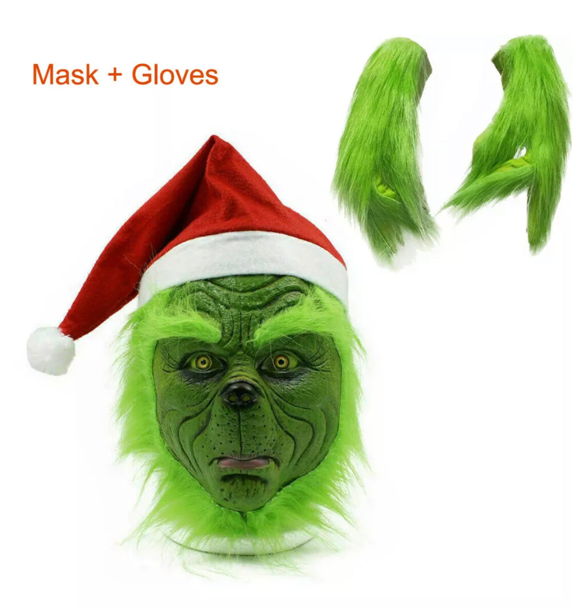 Masque et gants Grinch