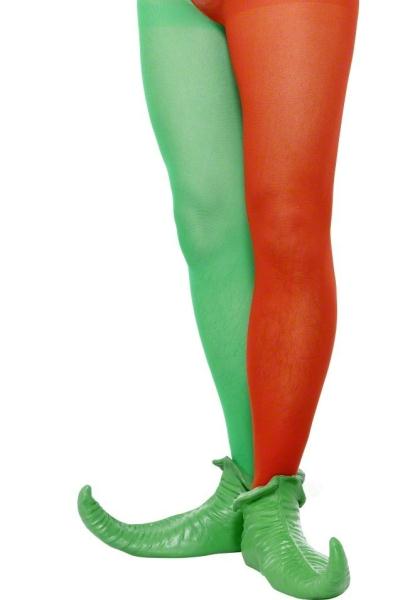 Men's Elf Style Red & Green Male Tights
