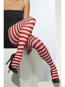 Red & White Striped Tights