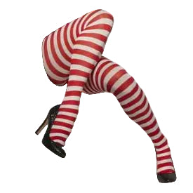 Red & White Striped Tights